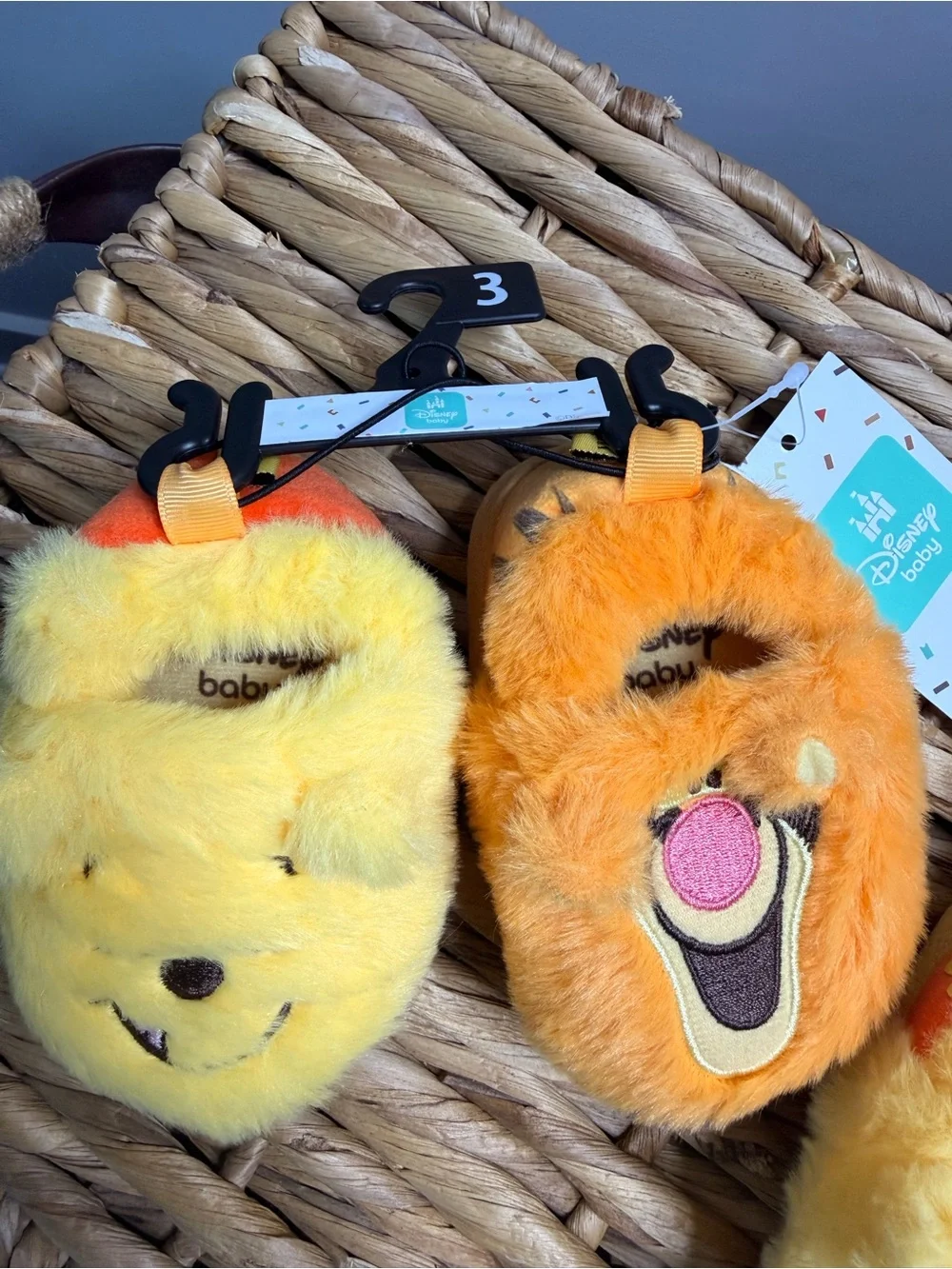 Disney Baby Plush Winnie the Pooh & Tigger Slippers - Yellow & Orange